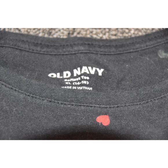 Old Navy, Lot of 2 Short Sleeve "Softest Tee", Heart & Unicorn Prints, XL 14/16 - Picture 5 of 5